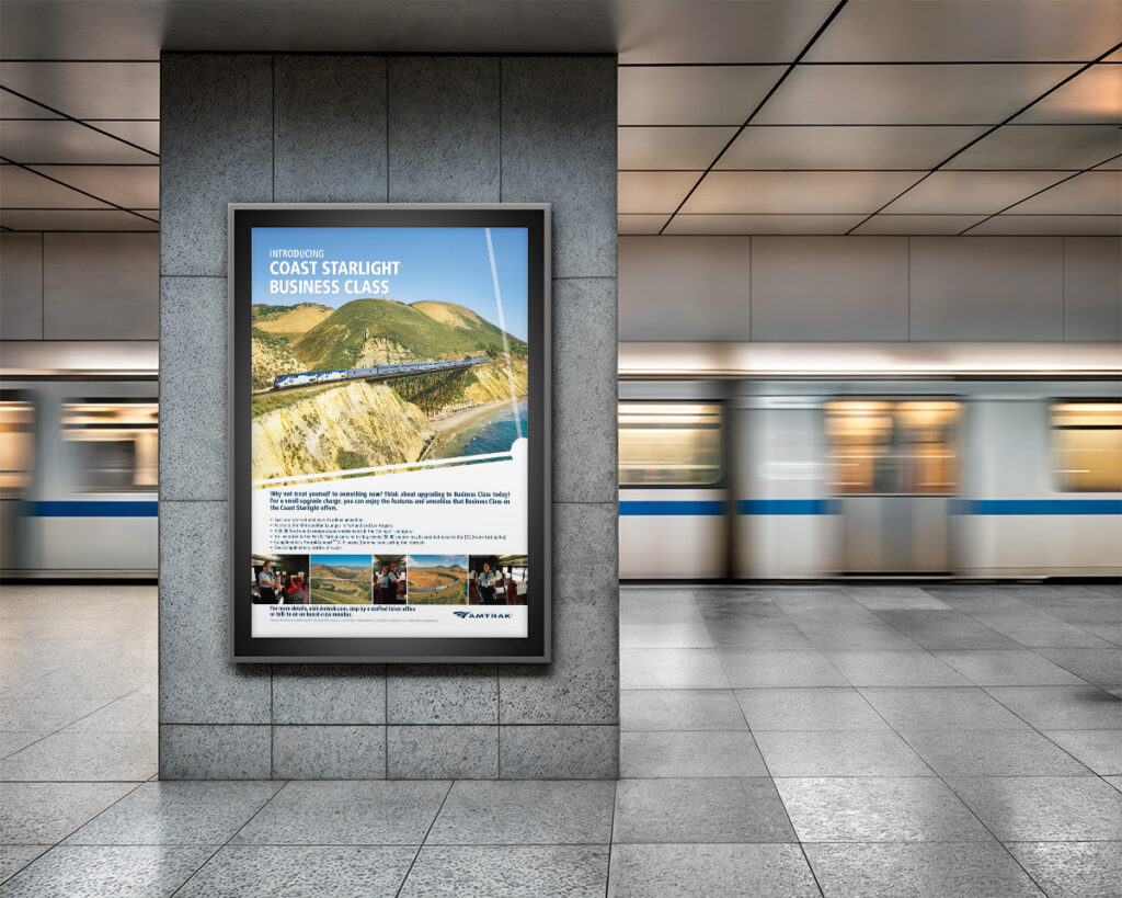 Billboard in a subway station.
